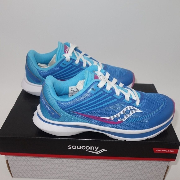 Saucony Other - NEW Saucony Kinvara 12 Sneakers Lace Up Running Shoes Blue Pink Girl's 11